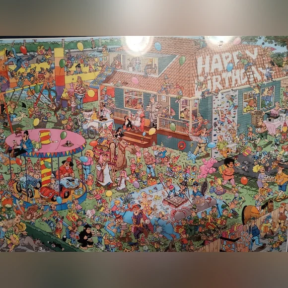 NWT Jan Van Haasteren Birthday Party Comic Puzzle, 1000 Pieces, 12+ - Picture 2 of 9
